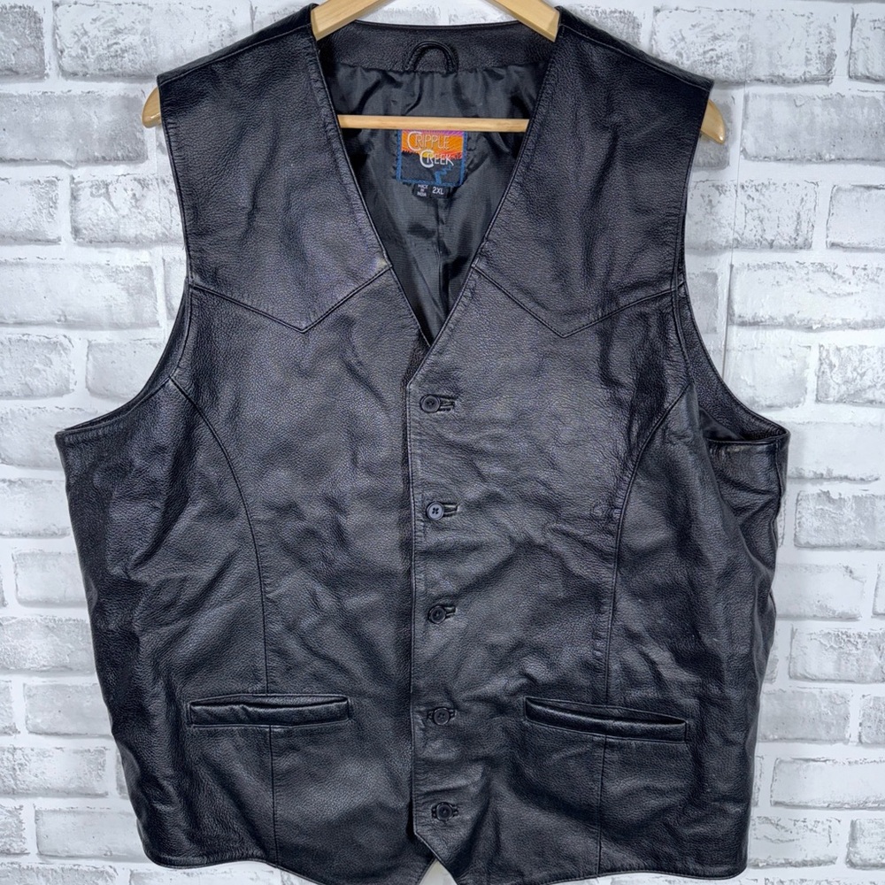 Sleek Black Leather Vest for Men